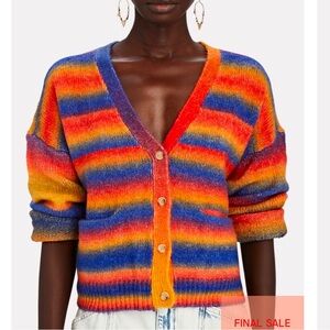 Saylor Lisabette Striped V-Neck Cardigan Size Medium